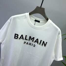 欧美休闲男女夏季新款 Bal圆领短袖T恤立体印花图案 平替跨境欧货