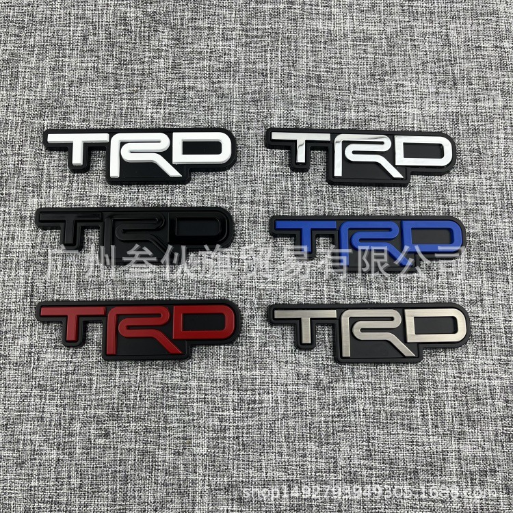 TOYOTA TANTU 수정 된 TRD 바디 라벨 후면 라벨 TRD 금속 수정 그릴 색상 중간 그물 자동차 로고를 위해 적합