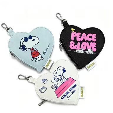 Disney FAMA Source Factory Snoopy Heart-Shaped Canvas Zipper Coin Purse Ticket Card Holder OEM Custom Export Disney FAMA Source Factory Snoopy Heart-Shaped Canvas Zipper Coin Purse Ticket Card Holder OEM Custom Export