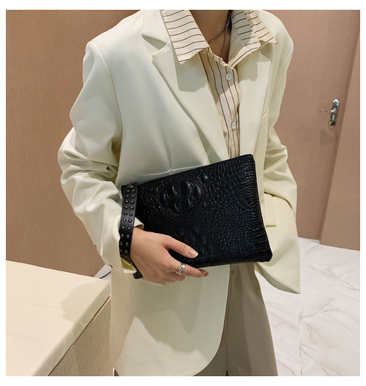 315g Weight Nylon Lining Material Zipper Closure Type Single Shoulder Strap Strap Type Clutch Bag Bags Type Business Occasion Pu Leather Material Solid Color Pattern All Seasons Season Women's Gender Business Style Medium Size Women's Medium Pu Leather Solid Color Business Zipper Clutch Bag 19