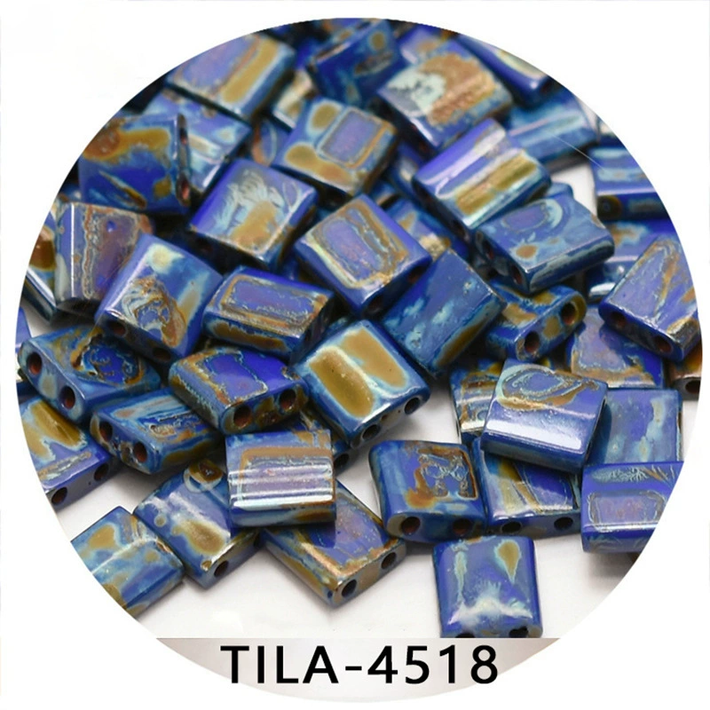 Japanese Miyuki MIYUKI full tirami beads TILA handmade DIY French embroidery double hole flat beads Picasso series