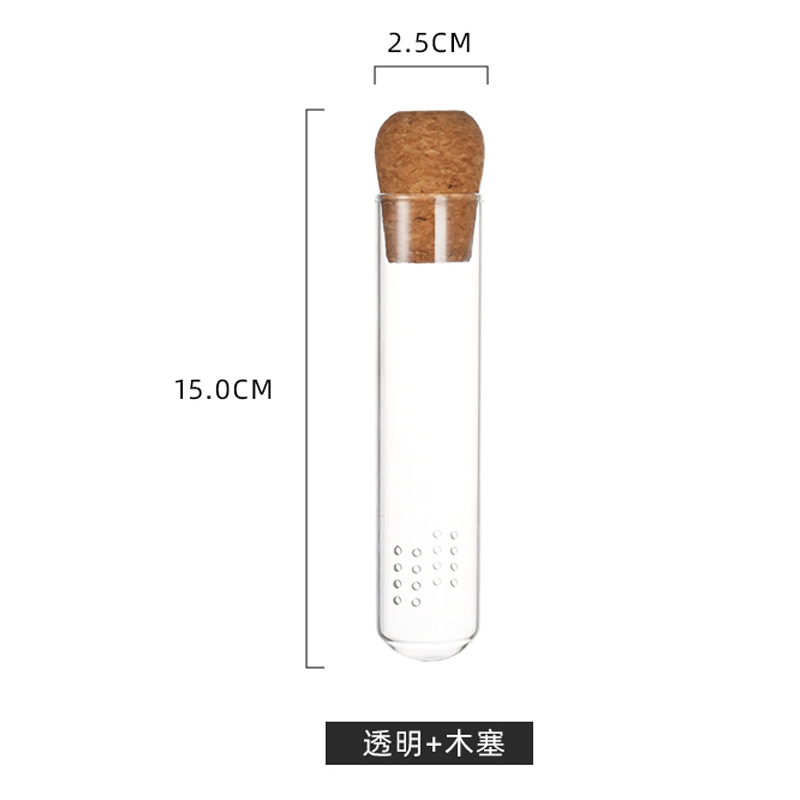 Nueva venta al por mayor de té de vidrio transparente de fugas de té rojo Filtro de té accesorios borosilicato resistente al calor tubo de ensayo de vidrio fabricante de té