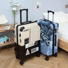 新款彩绘行李箱男24寸密码拉杆箱20寸登机箱女28大容量学生旅行箱