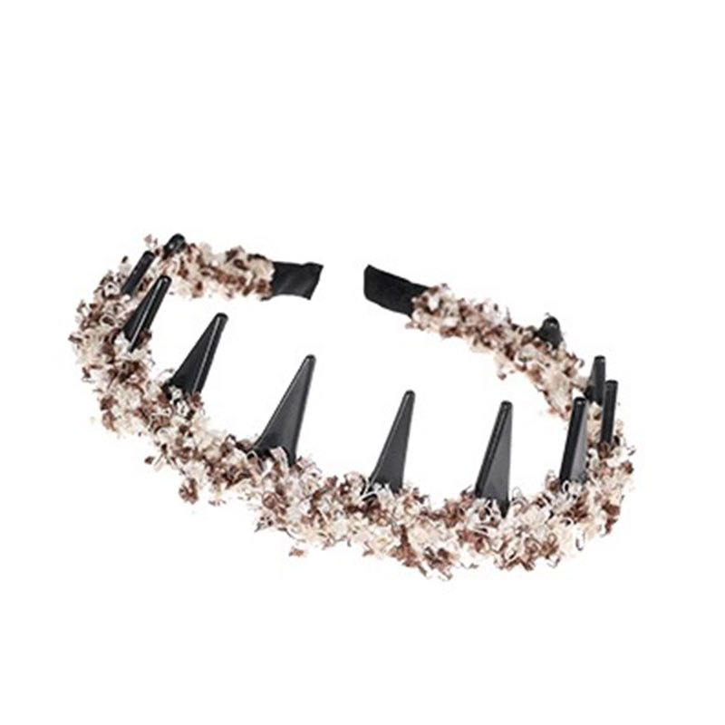 Temperamento trenzado ondas de cabello para mujeres 2024 nuevo tipo con dientes antideslizante lavado de cara de presión de cabello de cabello tocado de cráneo alto clip de cabello