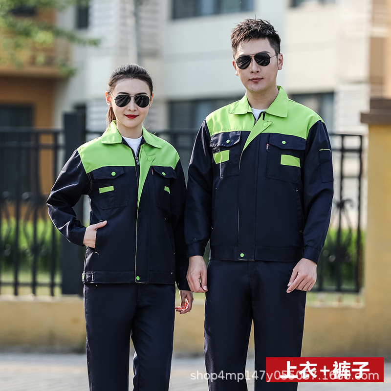 Los monos de manga larga de primavera y otoño se adaptan al taller de trabajo resistente al desgaste de los hombres fábrica de ropa sitio de construcción logotipo imprimible al por mayor ropa de protección laboral