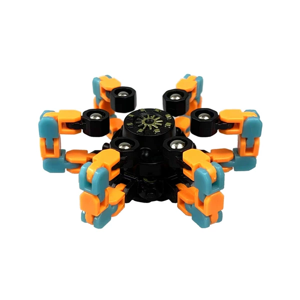 Small hexagonal orange spinning top