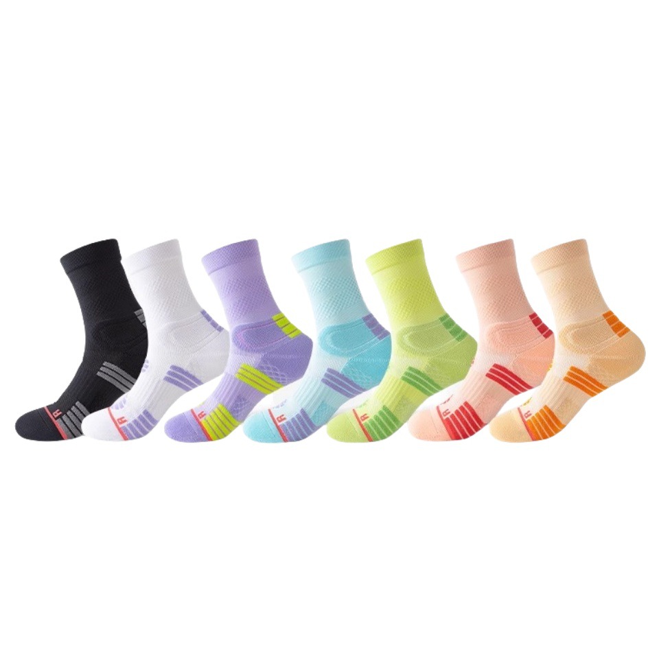 Women's Sports Socks Thickened Terry Cloth Sole For Marathon Military Training Badminton Tennis Basketball Spring Summer_desvips.com