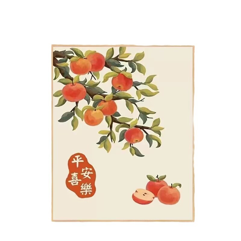 Caqui pintura simple pintura decorativa pintura china todo va bien bricolaje pintura al óleo digital pintado a mano pintura al óleo de relleno estilo chino