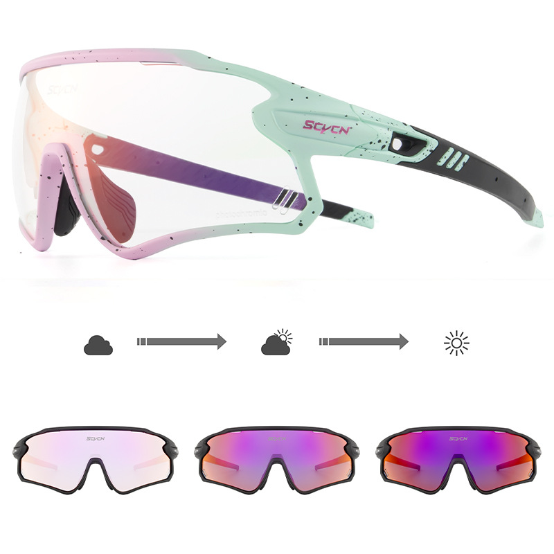 Lentes de Ciclismo Fotocromáticos de TR90 con Plaquetas Nasales Ajustables para Deportes al Aire Libre