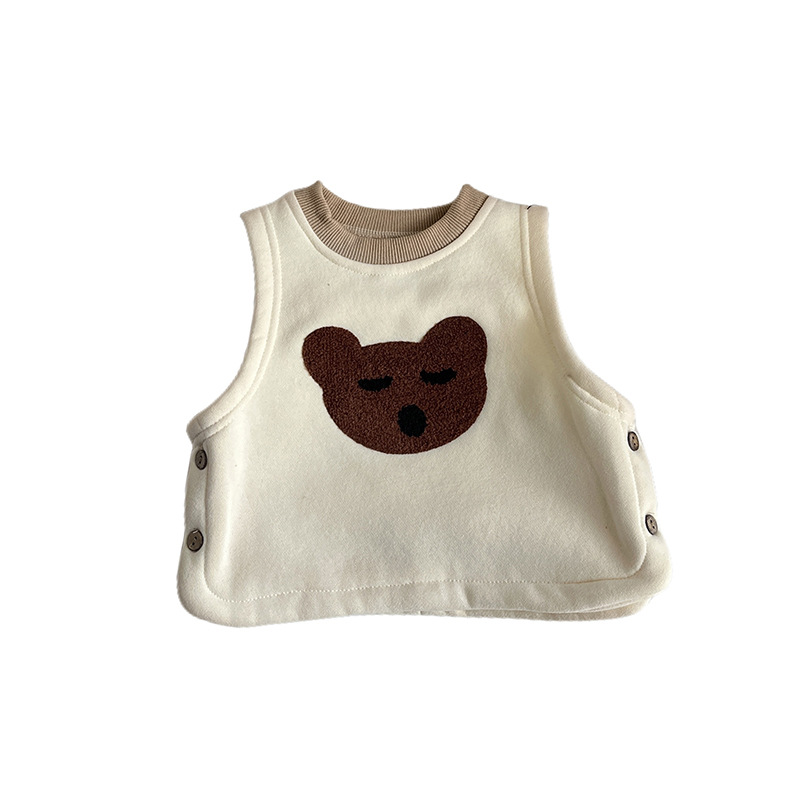INS bebé Super lindo pequeño animal estilo coreano chaleco forrado de lana macho y hembra bebé Otoño e Invierno chaleco Chaleco de estilo occidental