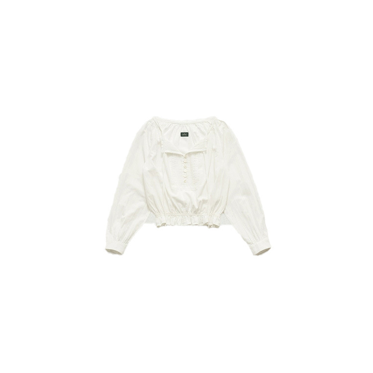 (2개) 재고 2024 가을 뉴 한국 이스트 게이트 TH * 바 * 그물 기질 솔리드 컬러 슬림 레이스 레이스 셔츠 여성