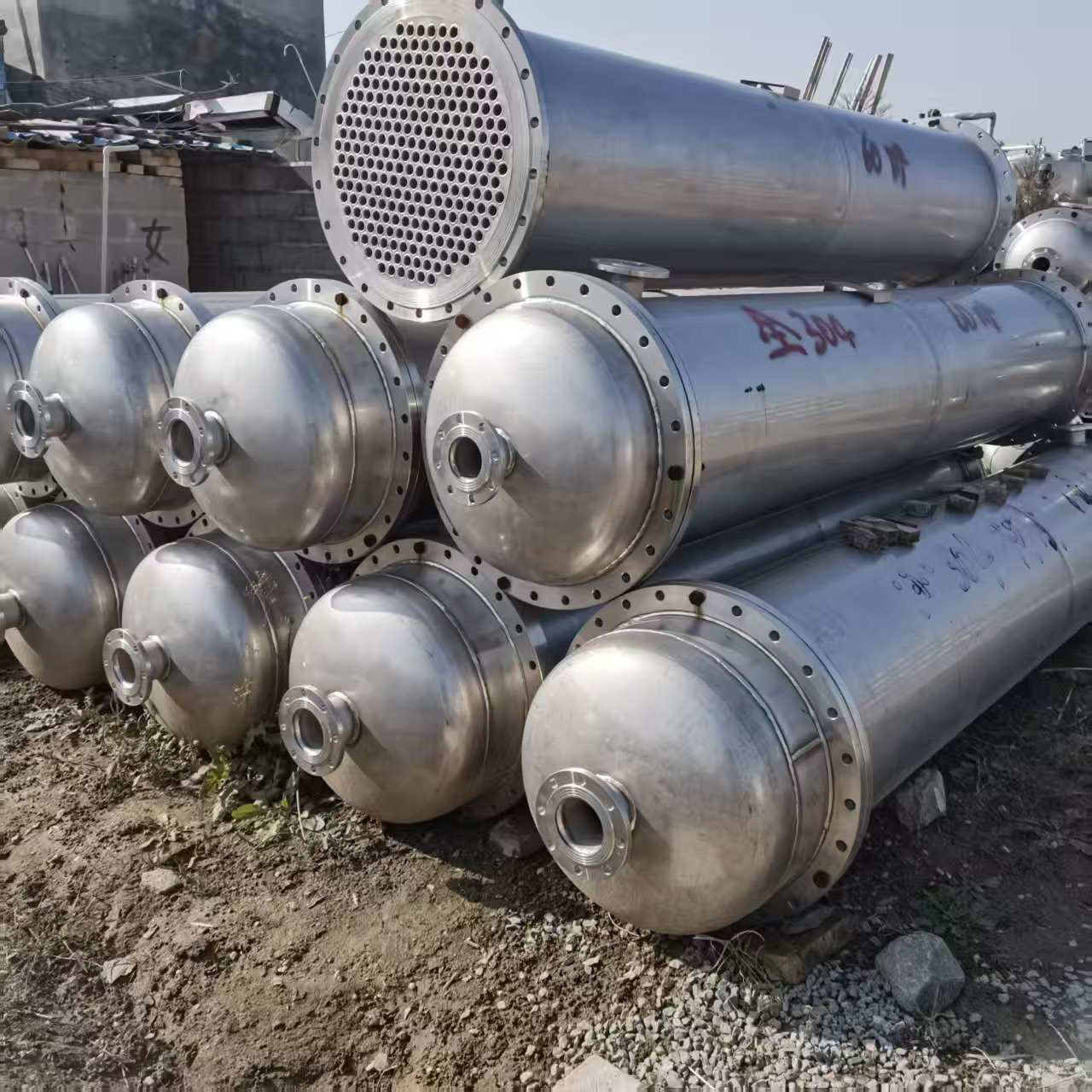 供应二手316L不锈钢冷凝器 8平方10平方列管式蒸汽挥发器