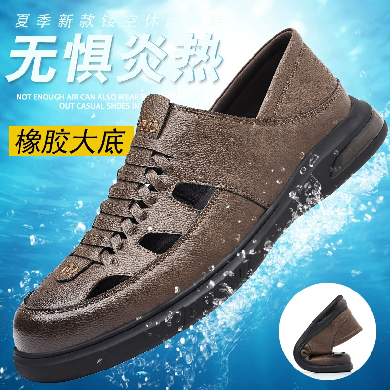 Мужские сандалии с мягкой подошвой 2023 Летний новый стиль Вьетнамская римская пляжная обувь с носком Дышащая Уличная Повседневная обувь Тренд