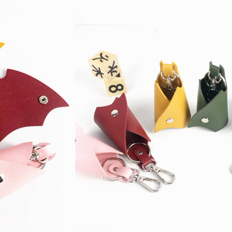 现货批发双面pu加厚纳帕纹多色大鹏展翅可定LOGO皮革汽车钥匙扣