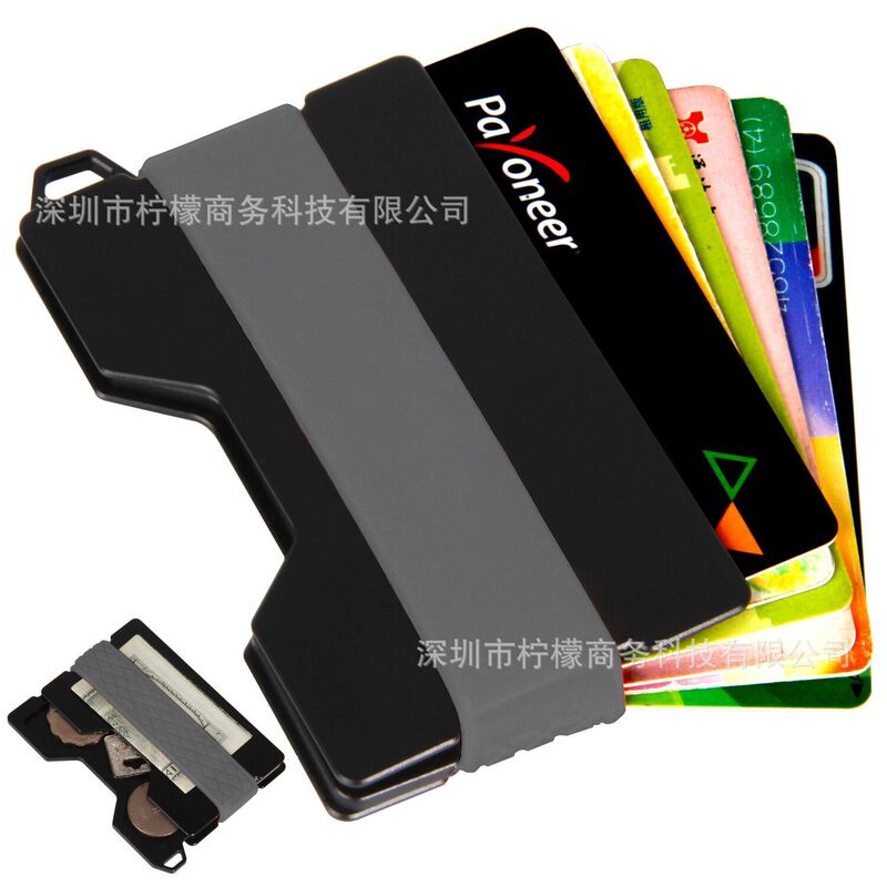 In stock metal card holder aluminum alloy RFID card holder anti-theft brush EDC wallet key coin storage box card holder