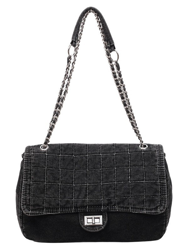 Jean retro hombro tote bag mujer 2025 nueva moda transfronteriza alta capacidad de alta calidad cadena mochila