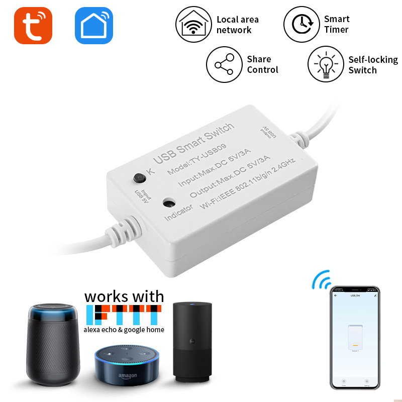 Doodle WiFi Single-Channel USB 5V3A Switch Module Momentary Self-Locking Remote Voice Control Alexa