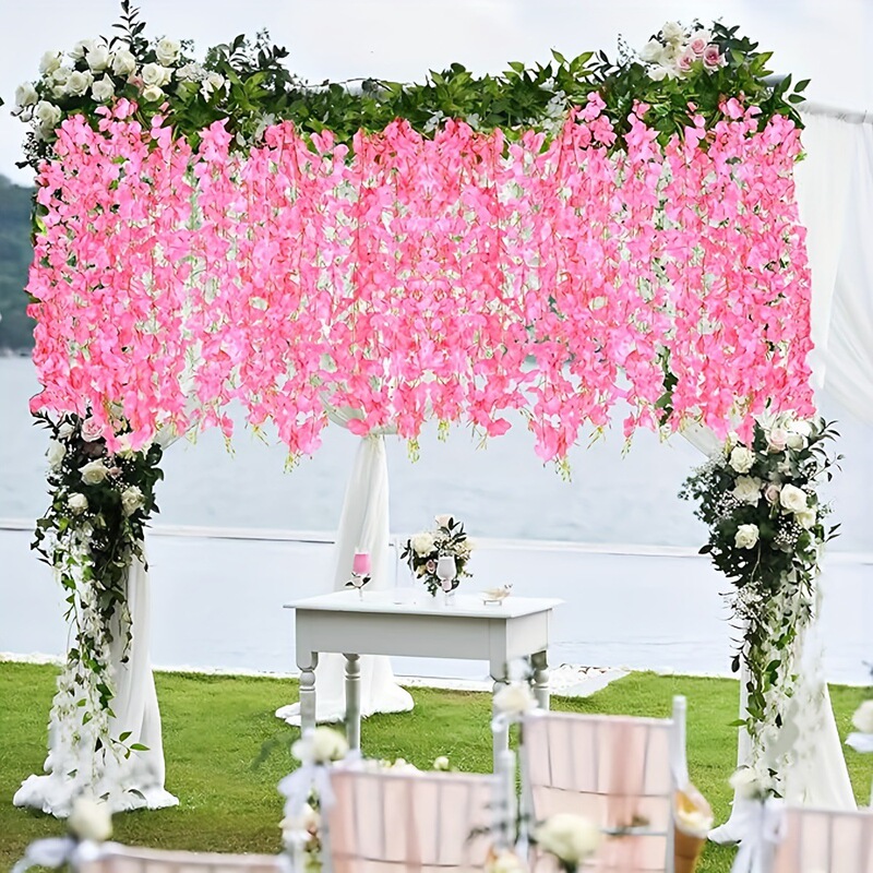 アマゾンの人気シミュレーション紫藤花条結婚祝い装飾卸売り偽花藤条シミュレーション豆花条紫藤花|undefined