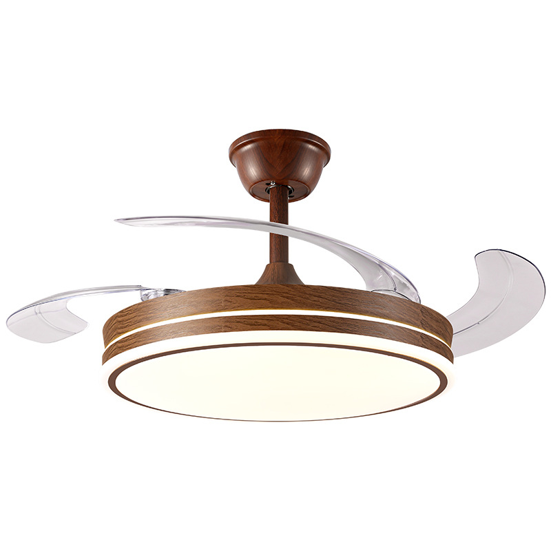 Grand View Garden Invisible Ventilador eléctrico lámpara en retro 2026 nuevo estilo de nuez sala de estar dormitorio lámpara L696