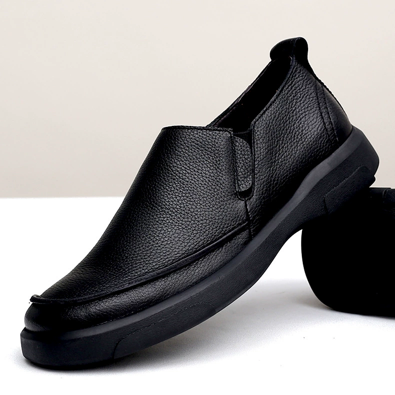 Мужские деловые повседневные кожаные туфли из натуральной кожи на осень, мягкие кожаные туфли без шнуровки, удобные кожаные туфли, зимние стильные теплые повседневные кожаные туфли на флисовой подкладке.
