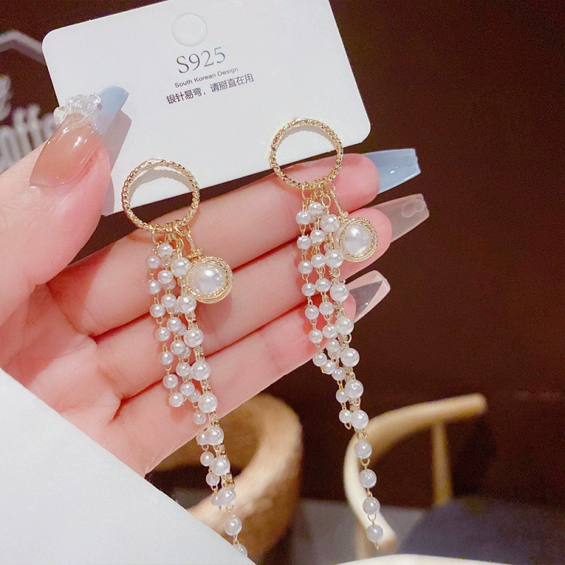 Серебряная игла, серьги из жемчуга, образец 925, стиль легкой роскоши, оптовая торговля