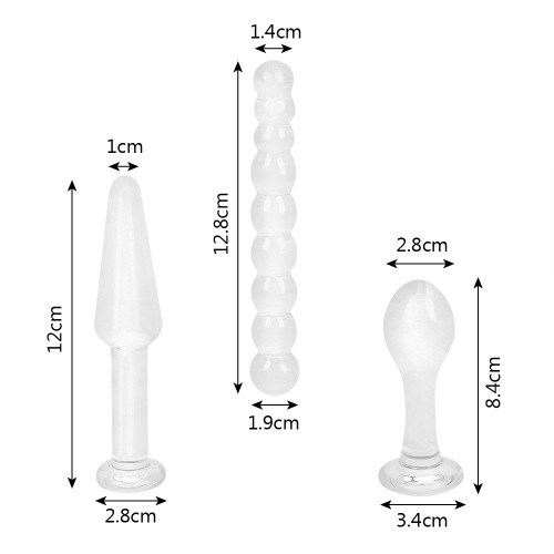 Adult sex toys, crystal rod, transparent glass penis, anal plug, female masturbation device, adult