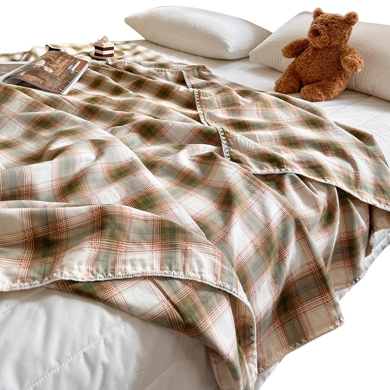 Manta de gasa de doble capa de algodón de verano, colcha de aire acondicionado, siesta de verano, manta de algodón de oficina, manta de sofá, colcha fresca de verano image 3