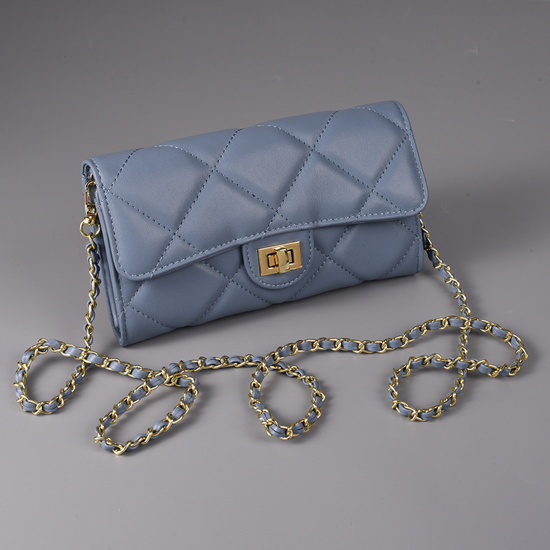 Okaqi nueva moda todo fósforo de piel de oveja de las mujeres larga Cartera de gran capacidad clásico rombo universal bolso crossbody