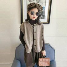 2025冬季韩版婴幼童男女通用套头毛衣马甲聚酯纤维柔软透气童装