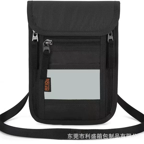 Document Bag from the Source Factory, Multifunctional Travel Passport Bag for Overseas Trips, Lightweight Anti-Theft Neck-Hanging Document Pouch, Card Holder