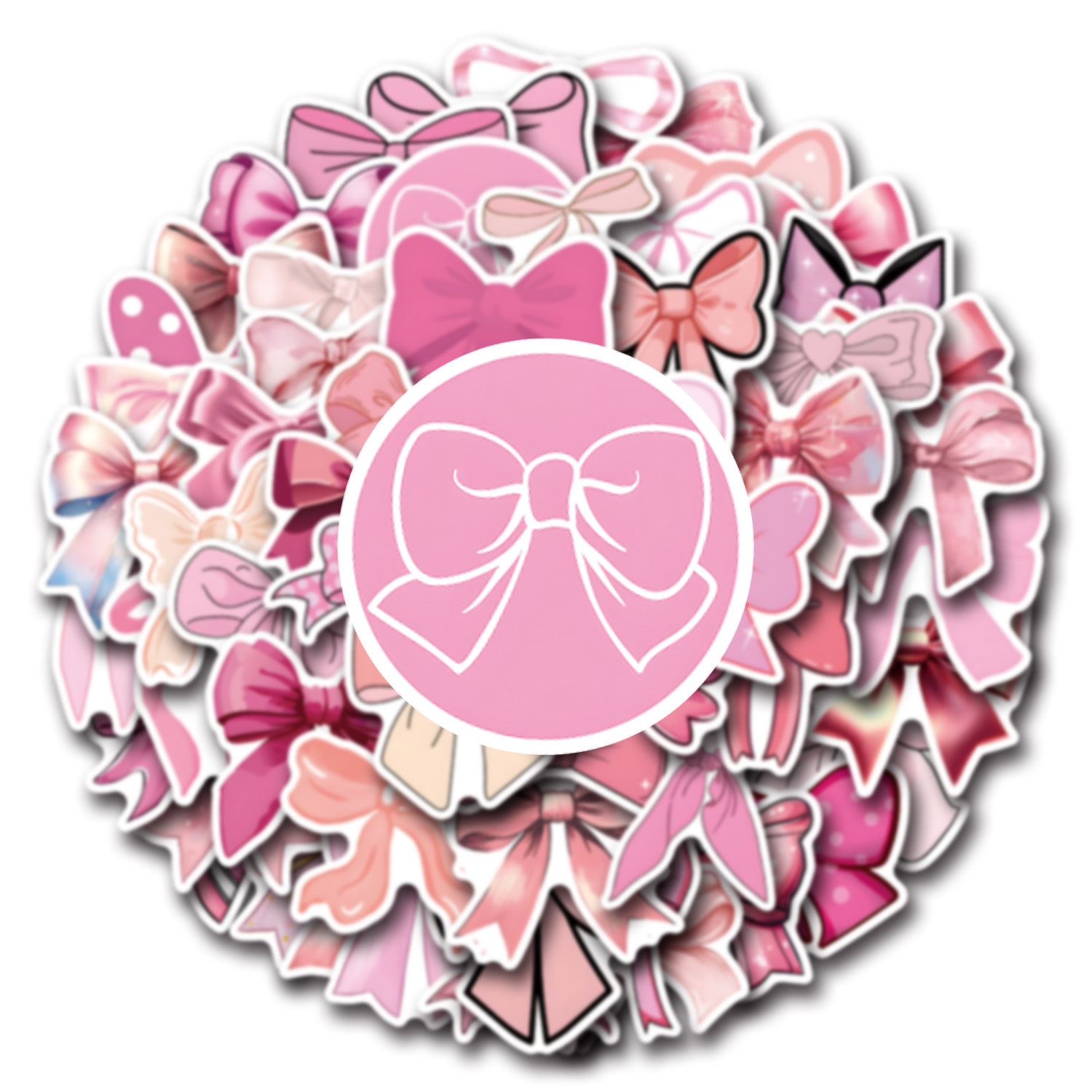 45g Weight Stickers Stationery Type 1 Set Quantity Learning Occasion PVC self-adhesive Material Bow Knot Pattern Cute Style 1 Set Bow Knot Learning PVC Self-adhesive Cute Stickers 6