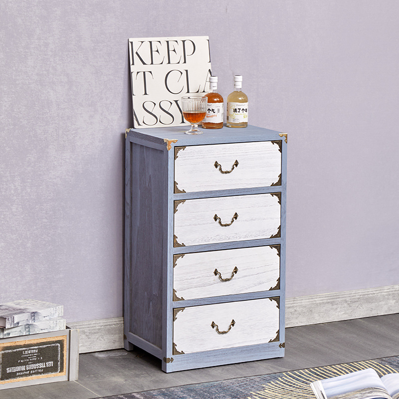 Cross-Border americano cajón gabinete de almacenamiento vintage armario pastoral juguete de múltiples capas de madera en el pecho de cajones creativa mesita de noche