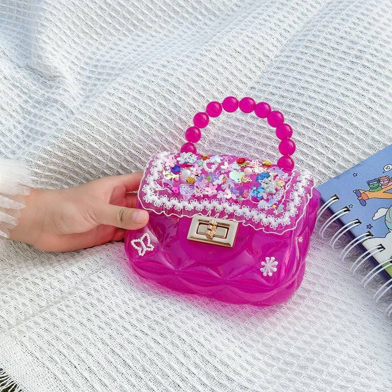 Juguetes hechos a mano DIY para niños bolsas de material de jelly bolsas de niñas bolsas de mano lindas bolsas de hombro juguetes hechos a mano