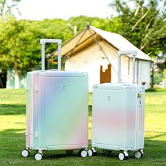 ネットレッド新ファッション多機能 26inch スーツケース女子学生旅行トロリーケースライトトーンホイールジッパーパスワードボックス