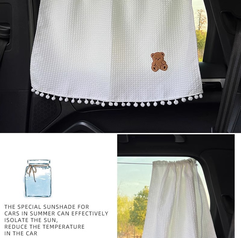 Car Sunshade Curtain Summer Cartoon Cute Car Sunshade for Baby Sun Protection and Heat Insulation Interior Light-Blocking Curtain