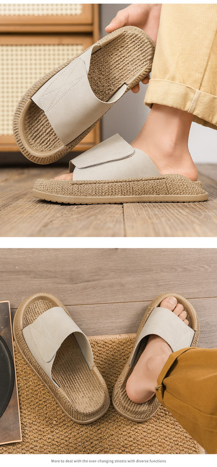 Dép sandal nam cỡ lớn quai dán hở ngón, chống trượt, thoáng khí, đi biển và dạo phố mùa hè — 8018 màu kaki, 8018 màu đen, 8018m màu chi tiết 14