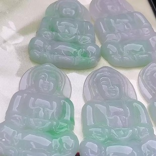 Myanmar Natural Jadeite A-Grade Fine Craftsmanship Spicy Color Guanyin Jade Pendant Drop Shipping