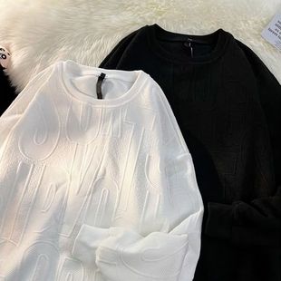 Waffle Heavy Sweater Men's Spring and Autumn Fashion Brand Ins High Street Loose Hooded Top Student Long-sleeved T-shirt