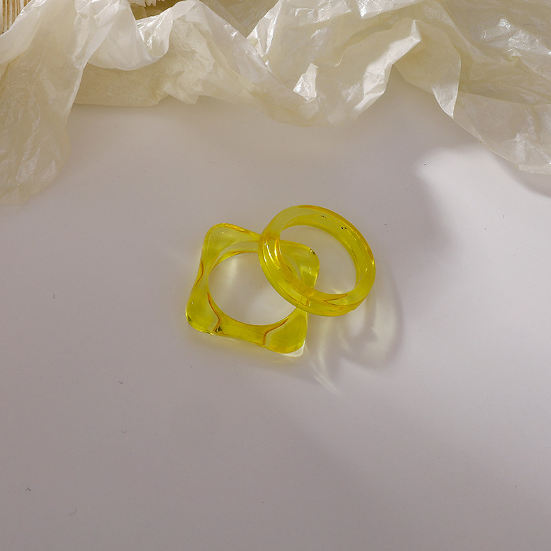 Fashion Color Square Acrylic Ring display picture 4