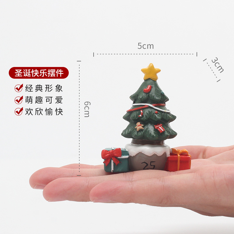 Cruz-Frontera de dibujos animados árbol de Navidad resina decoración creativa hogar sala de estar decoración de Santa Claus muñeco de nieve regalo de los alces