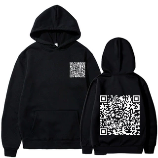 男女卫衣Funny QR Code Hoodie,Joke FunnyWinterThickSweatshirt