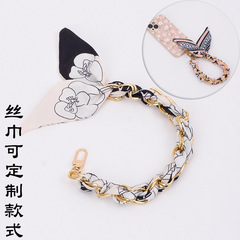 批發手機掛繩編織手機殼鏈條手腕鏈防丟繩高檔絲巾扣鏈子手機掛繩