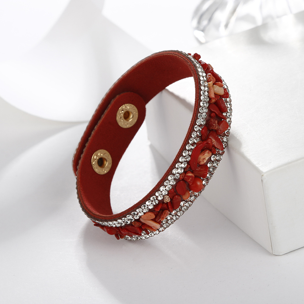 wholesale jewelry retro multicolor crushed stone inlaid diamond bracelet nihaojewelry