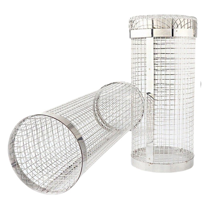 Venta caliente transfronteriza jaula redonda barbacoa exterior barbacoa jaula ahumada picnic portátil salida de primavera rodillo giratorio