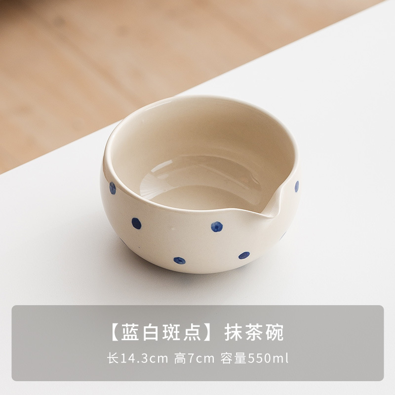[파란색과 흰색 반점] 아크 벨리 말차 그릇