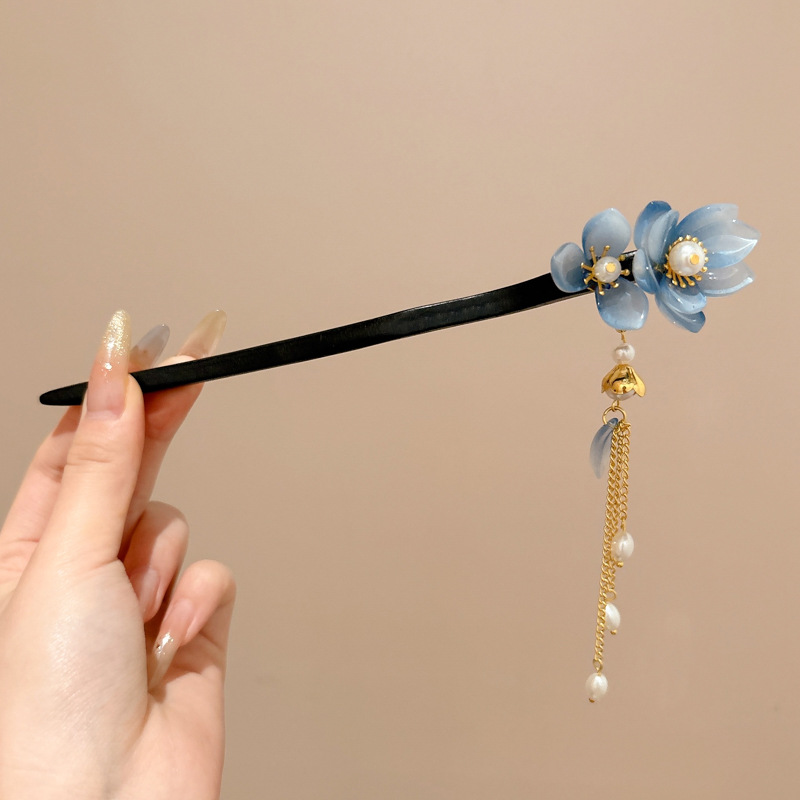 Nueva horquilla china, estilo antiguo femenino, cheongsam, accesorios para el cabello, horquilla de madera en la parte posterior de la cabeza, tocado de horquilla de todo fósforo con sentido avanzado