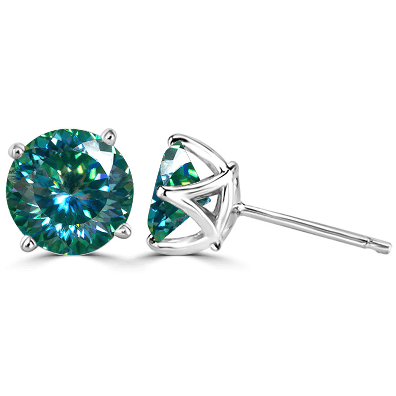Amazon mejor vendida unisex pendientes 925 plata mosaico de diamante de mosaico de corte / nido de pájaros en stock