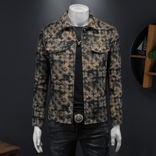 欧洲站大牌男士夹克外套提花翻领茄克衫2025春季新款爆款男装时尚