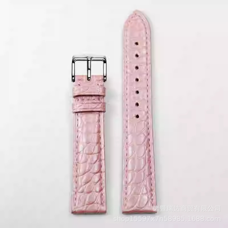 Pink Alligator Strap Alligator Leather Strap Face Leather Alligator Leather Base Leather Women 14 16 18mm