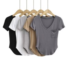 �ļ��¿�ŷ��Ůװʱ�д�ɫV�������°ڻ��ζ���T������C74350